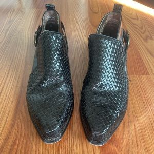 Vintage genuine leather black ankle boots